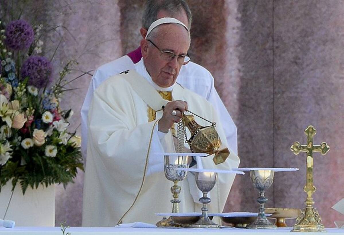 El papa durante la misa de clausura de la JMJ. AFP JANEK SKARZYNSKI