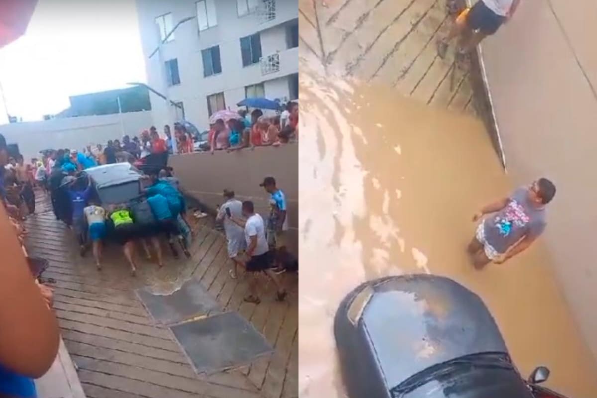 Más de 150 vehículos quedaron bajo agua en parqueadero de Cartagena