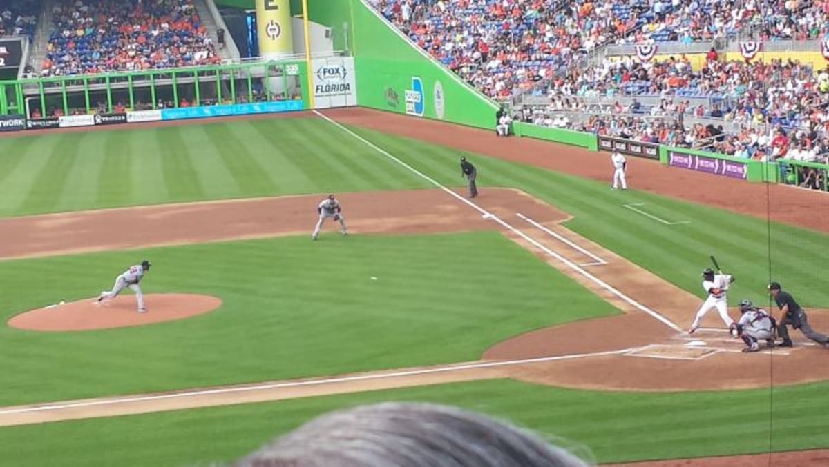 Julio Teherán durante el partido entre Bravos y Marlins. Cortesía Ricardo Bello