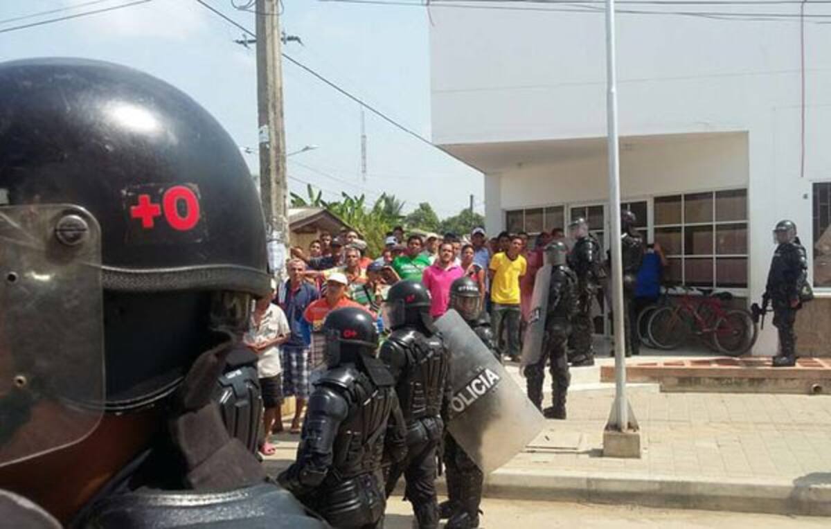 Conato de disturbios en el municipio de Purísima, Córdoba. Cortesía Montería Radio 38