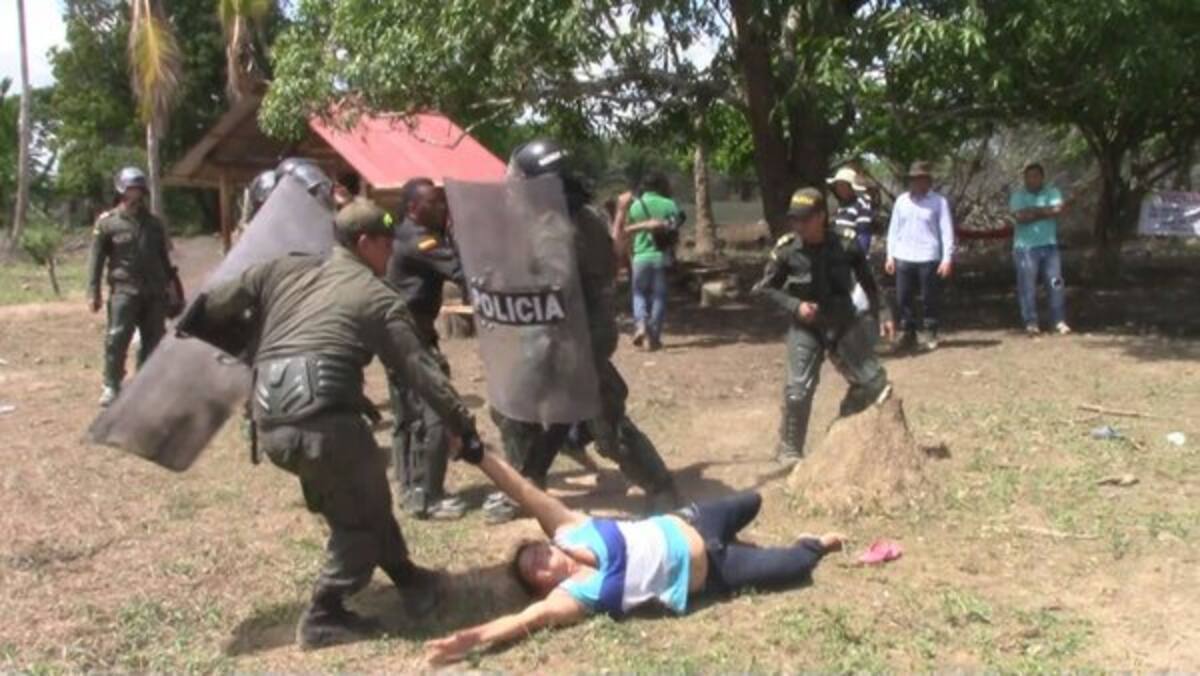 Desalojo en parcelas Nuevo Mundo en Montería.
