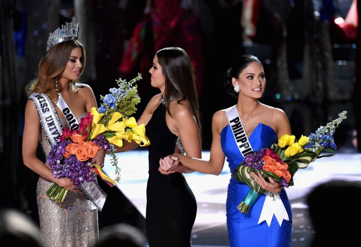 Momento en el que fue coronada Miss Filipinas. AFP Ethan Miller