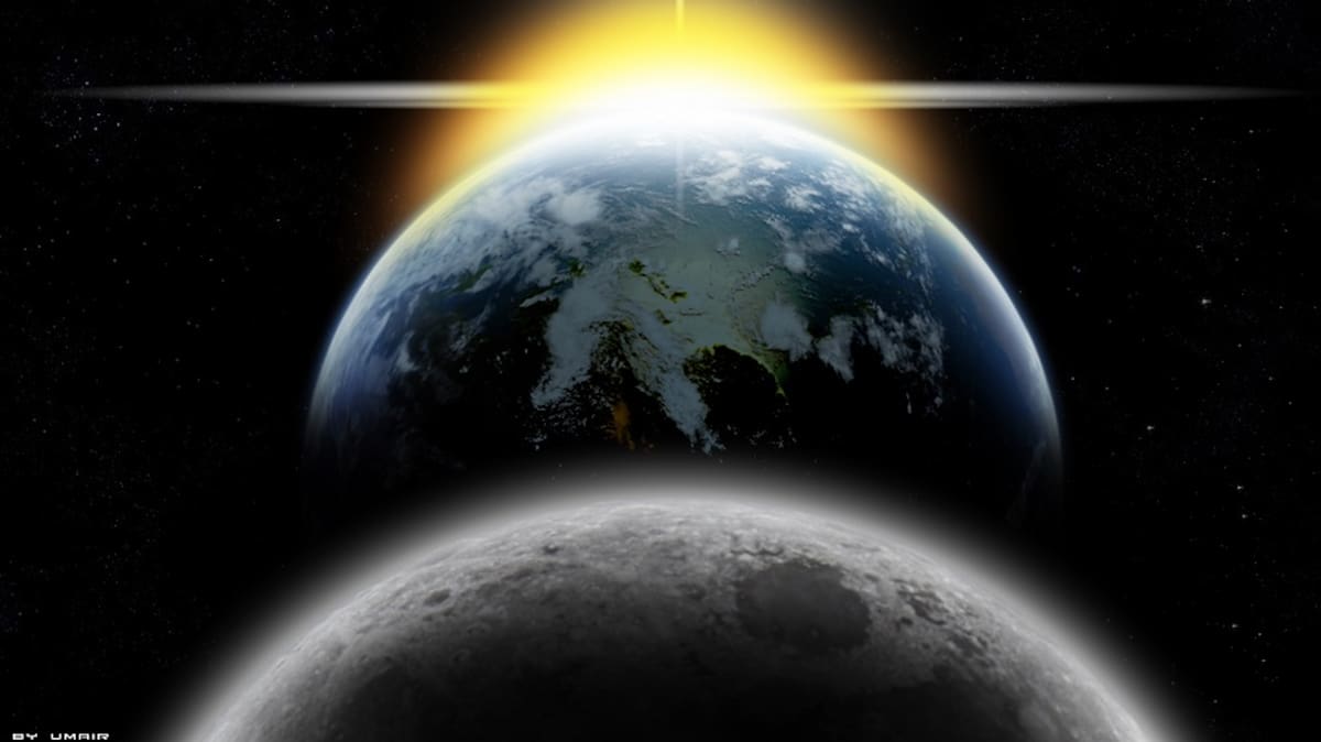 La luna es nuestro principal satélite natural y el sol es la estrella que permite la vida en el planeta tierra. Cortesía