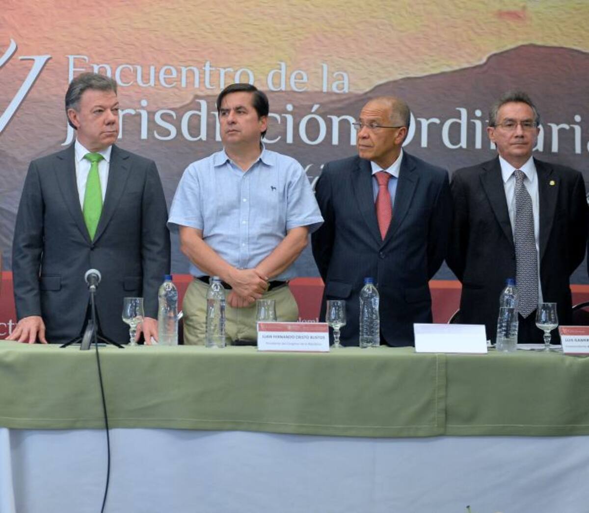 El presidente Santos habló desde el encuentro de la Jurisdicción Ordinaria, realizado en Bucaramanga. CORTESÍA PRESIDENCIA