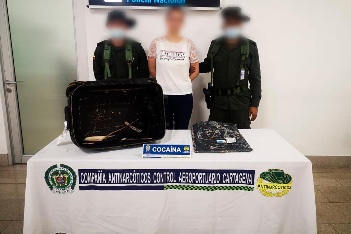 Cae europea con cocaína en su equipaje, en el aeropuerto de Cartagena