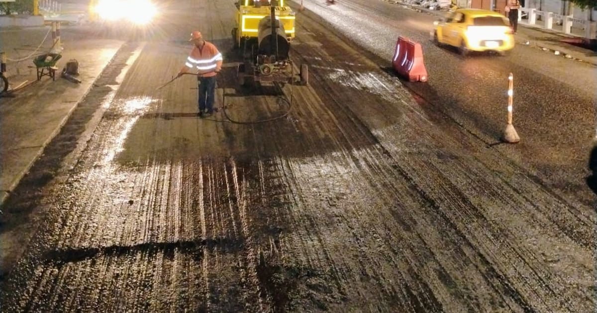 Vías para la Felicidad avanza con obras nocturnas en Cartagena
