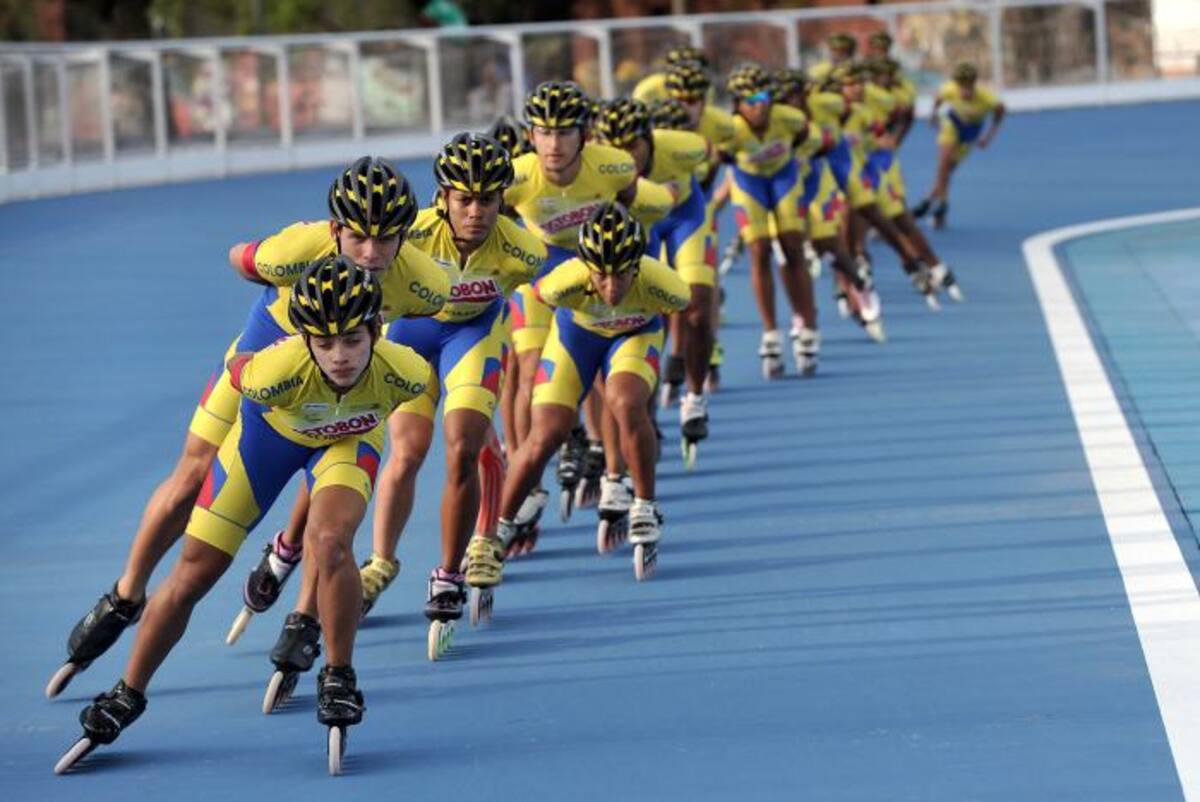 El equipo de patinaje colombiano practicando en Rosario, Argentina COLPRENSA