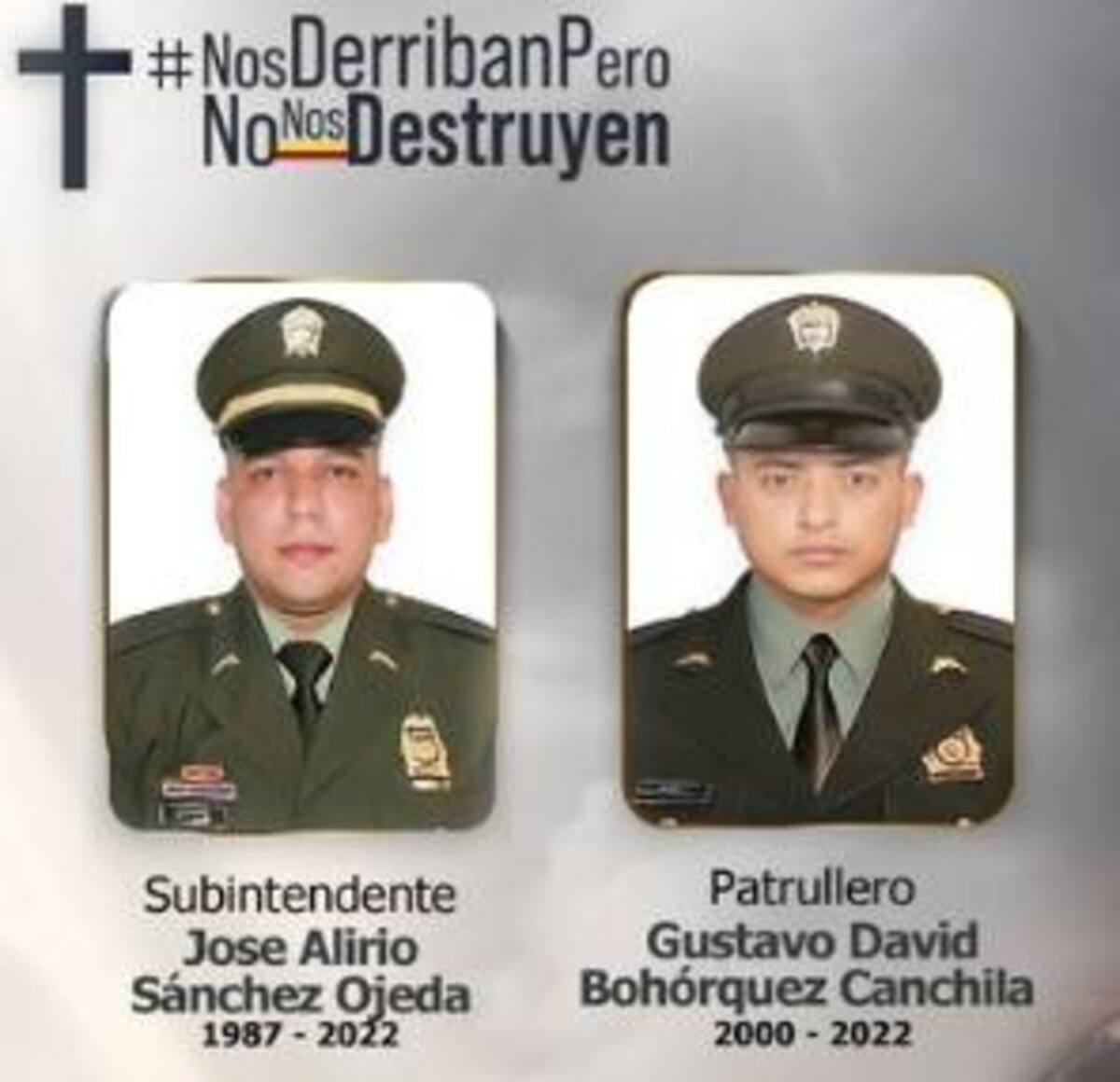 Policías asesinados en Bogotá./
