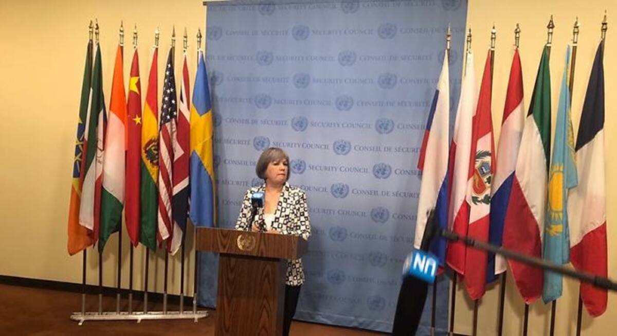 Magistrada Patricia Linares en la sede de Naciones Unidas. JEP