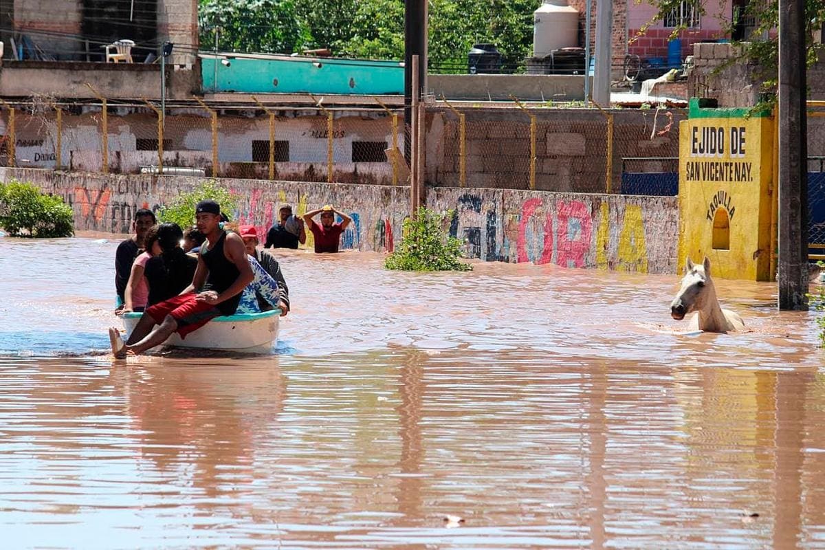 Huracán Pamela deja severas inundaciones en el estado mexicano de Nayarit