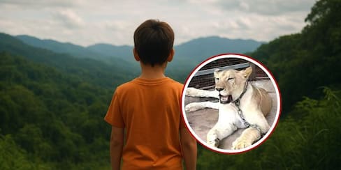 Leona se escapó de casa de un influencer y atacó a un niño de 11 años