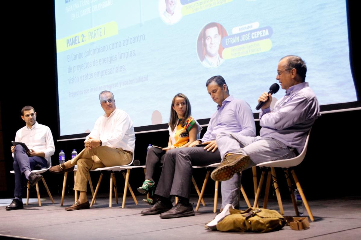 Efraín José Cepeda Tarud, Armando Politi, Victoria Bonilla, Luis Miguel Fernández y Eduardo Uribe, en el panel ‘Proyectos que irradian progreso y sostenibilidad’. //Aroldo Mestre - El Universal