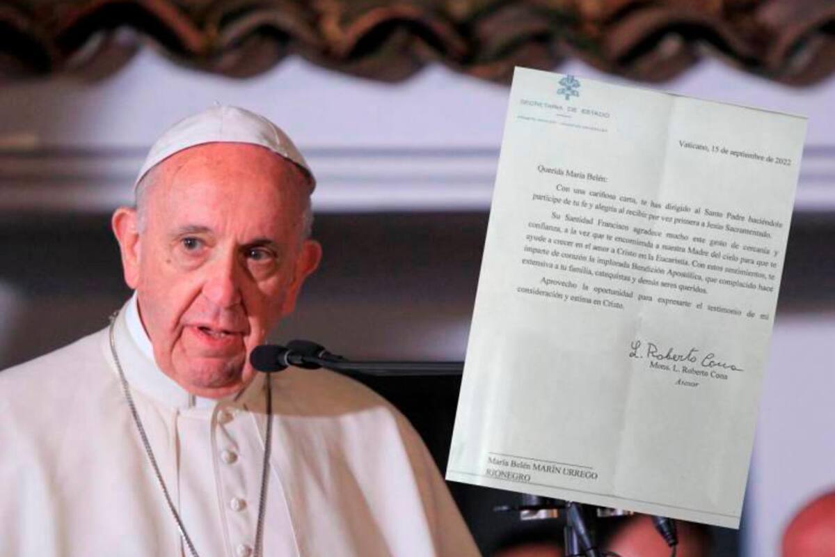 Se le hizo el milagro: Papa Francisco respondió carta a niña de Rionegro