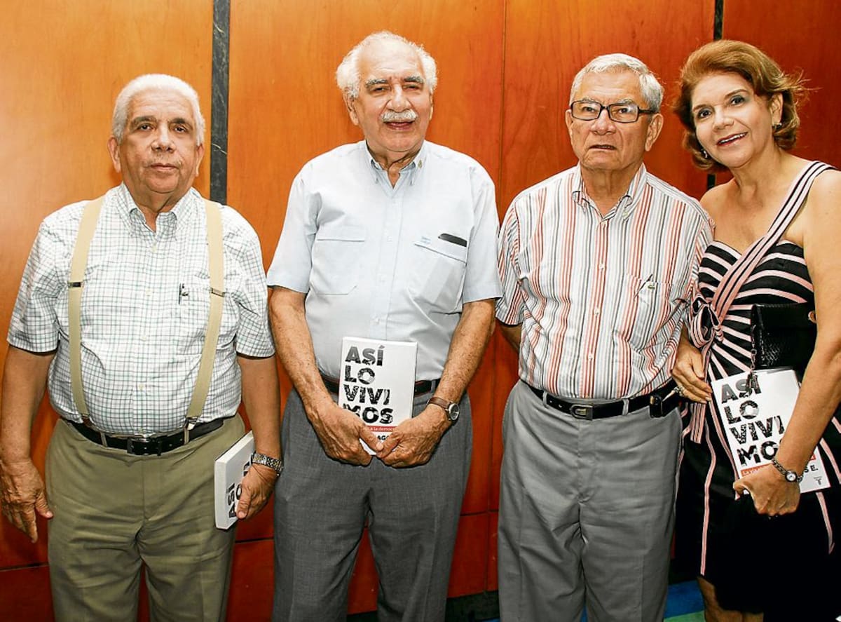 Darío Morón, Jaime Barrios, Carlos Villalba y Luz María Chaux de Villalba.