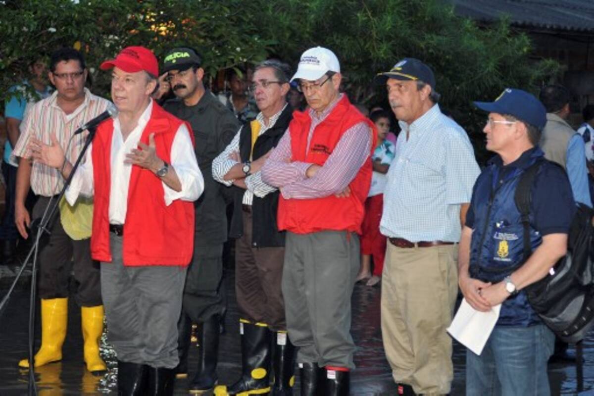 El presidente Santos visita zonas inundadas. PRENSA PRESIDENCIA