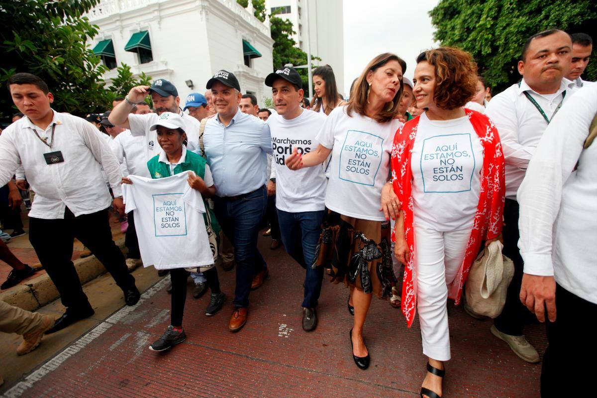 El presidente Iván Duque y parte de su gabinete marcharon en Cartagena. // Aroldo Mestre - Eu