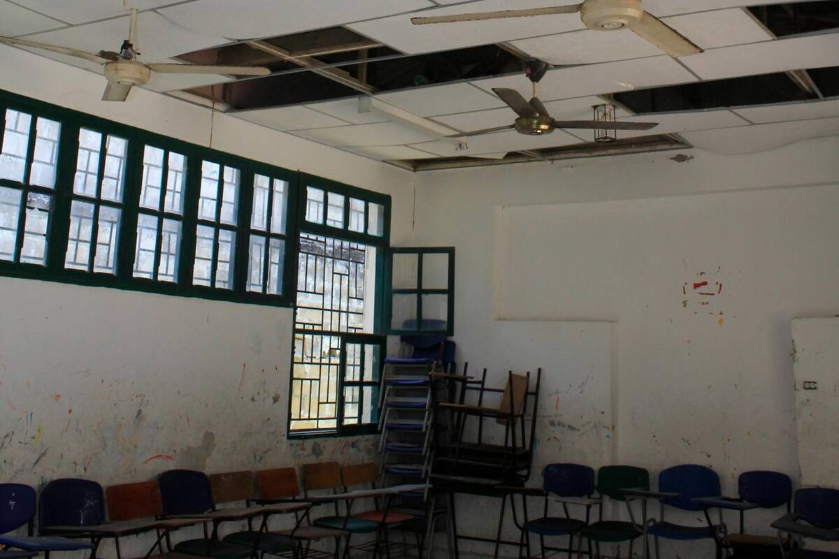 El techo del colegio principal de Santa María está que se cae