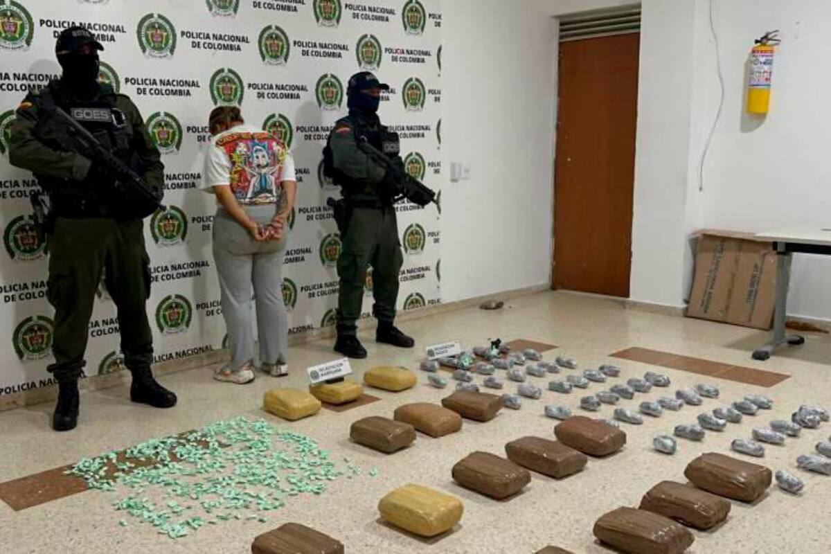 Capturan a una mujer con droga avaluada en 20 millones de pesos