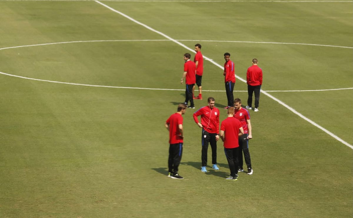 Estados Unidos reconoce la cancha del Metropolitano. Jairo Cárdenas-El Universal