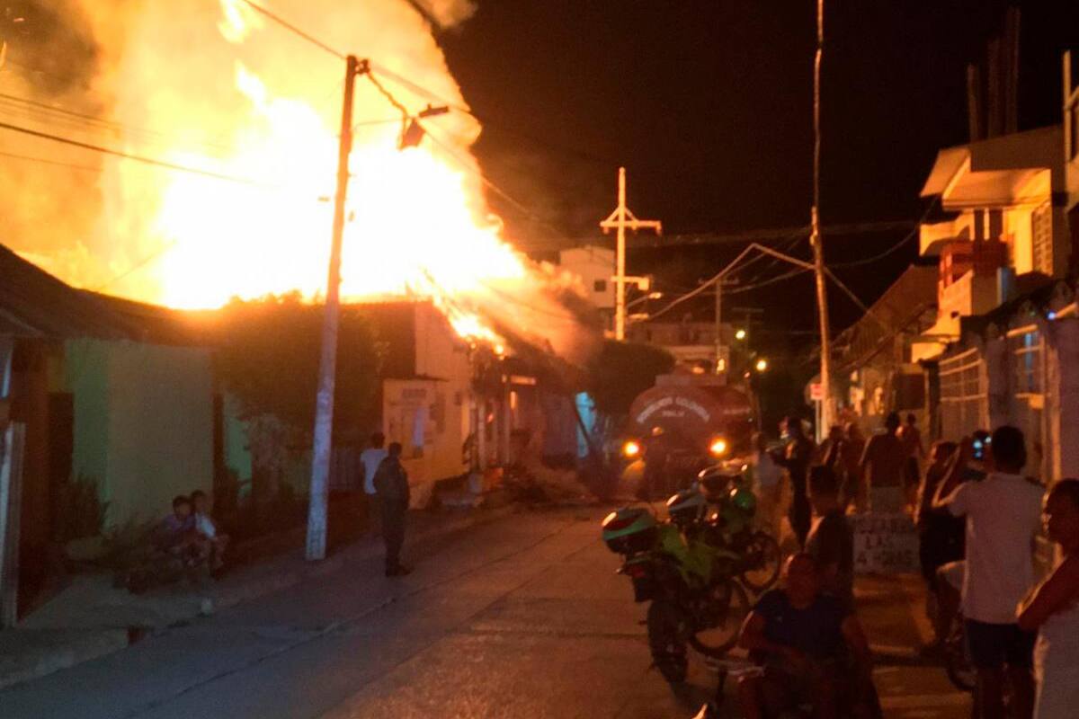 Casa de palma fue consumida por las llamas esta madrugada en Tolú