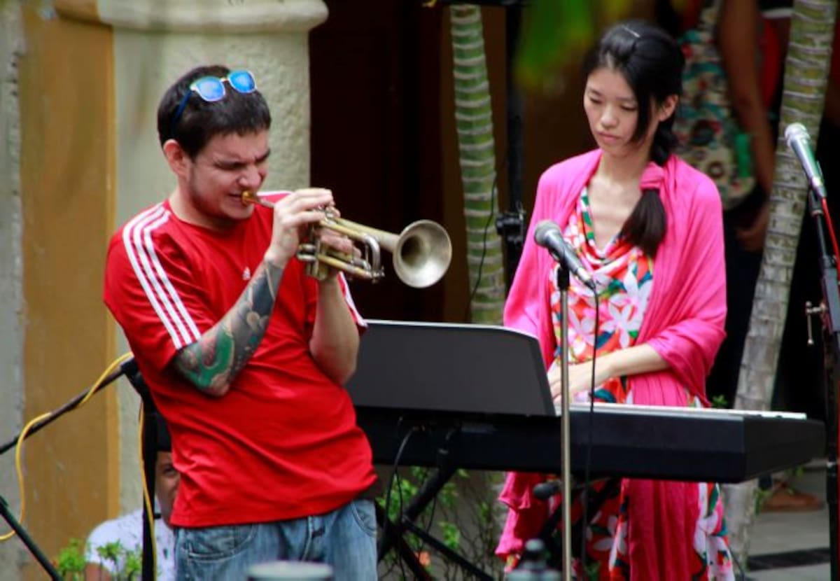 Leo Tatis (Colombia) en la trompeta y Masako Fujimoto (Japón) en el piano. cortesía