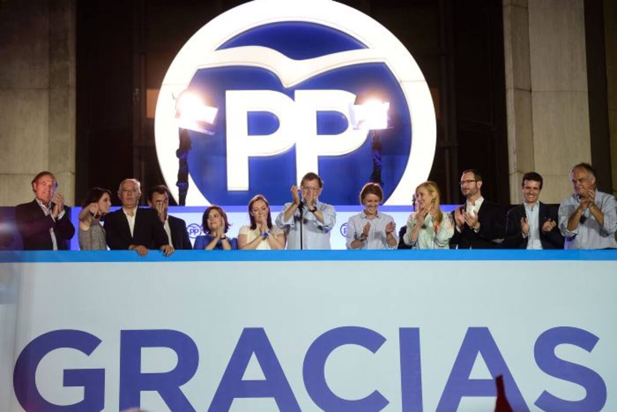 El Partido Popular agradeció a los votantes. AFP JOSE JORDAN