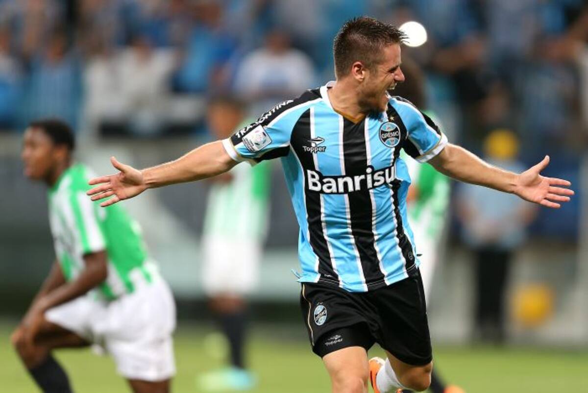 Ramiro celebra su tanto anotado contra Nacional. AFP