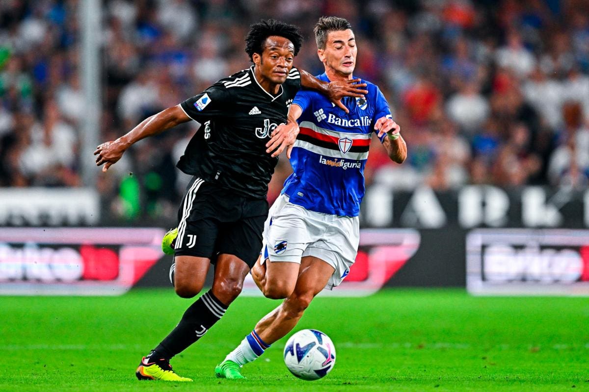 La Juventus, con Cuadrado de titular, empató ante la Sampdoria