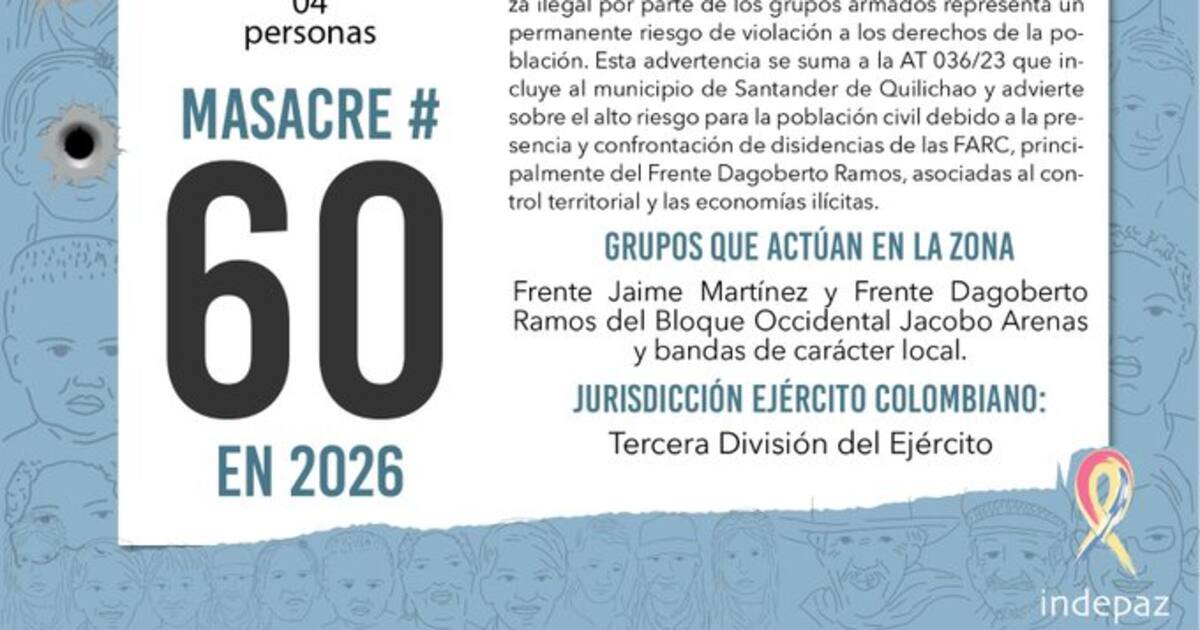 Cuatro víctimas fatales dejó una masacre: grupos ilegales estarían detrás del crimen
