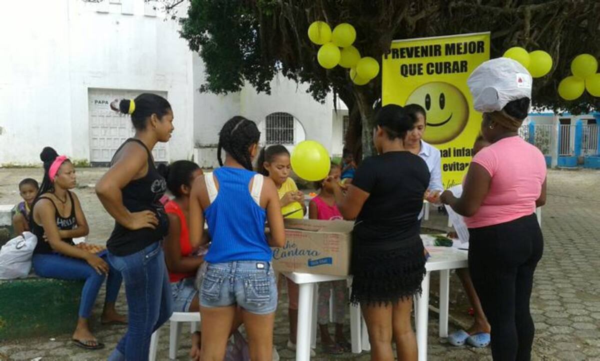 La Institución Educativa de Bayunca lucha contra el abuso sexual infantil con una campaña en las calles. Cortesía