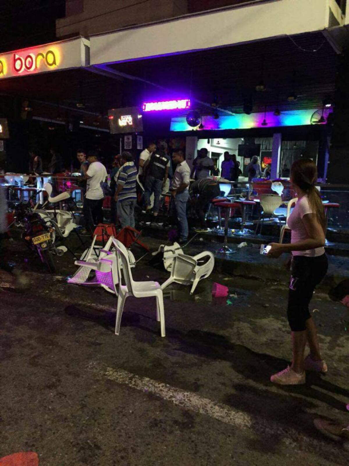Así quedó el establecimiento nocturno tras el hecho violento. Cortesía.