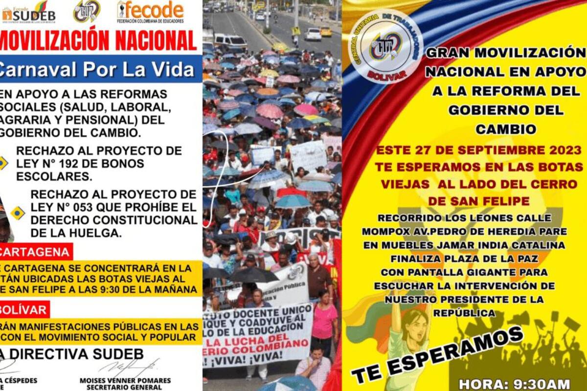 ¡Atención! Así serán las marchas de este 27 de septiembre en Cartagena