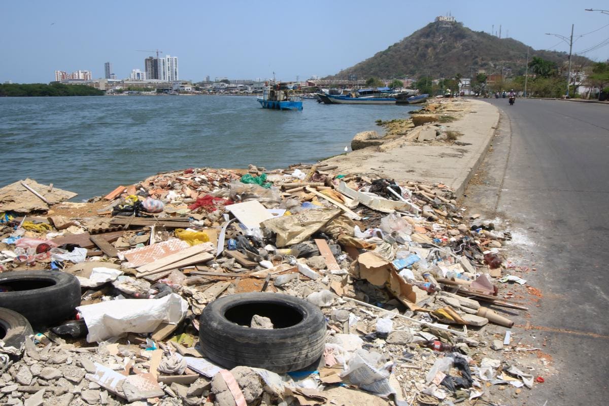 Enormes basureros satélites se apoderan de los andenes en la Avenida del Lago