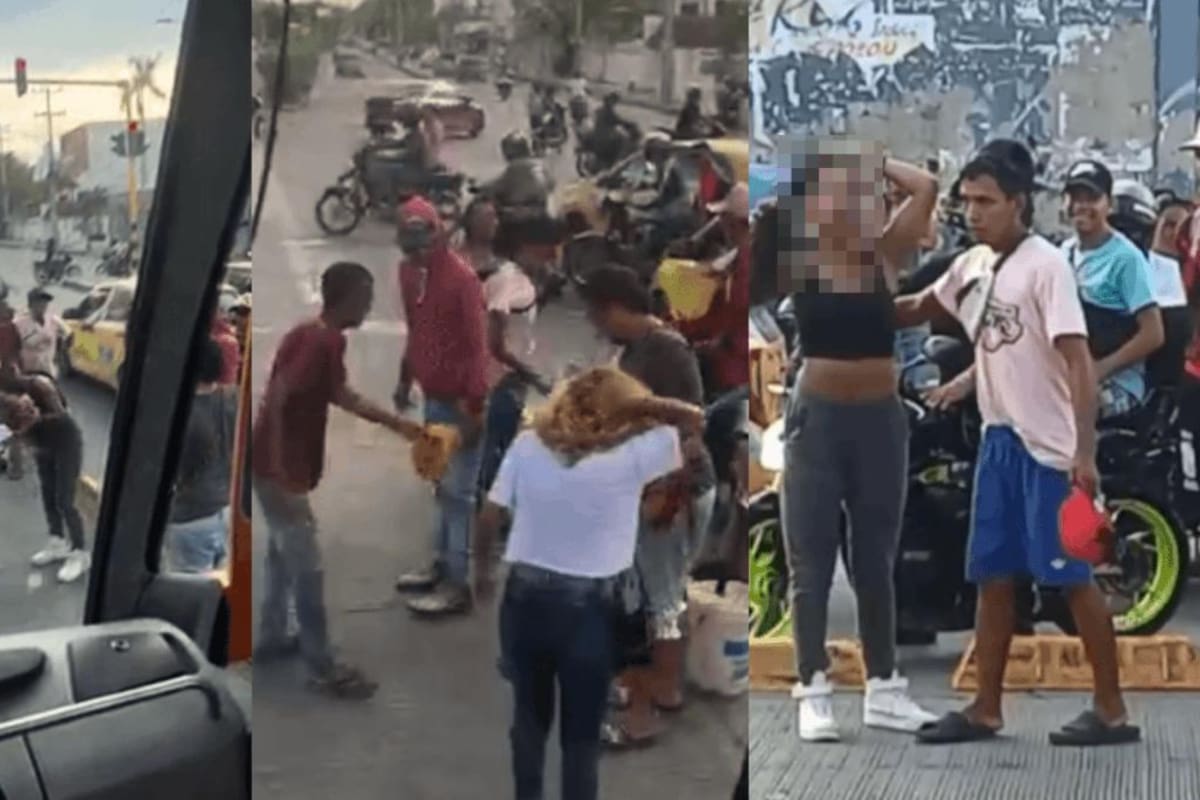 Video: Mujeres paralizan el tráfico en Ronda Real tras protagonizar pelea