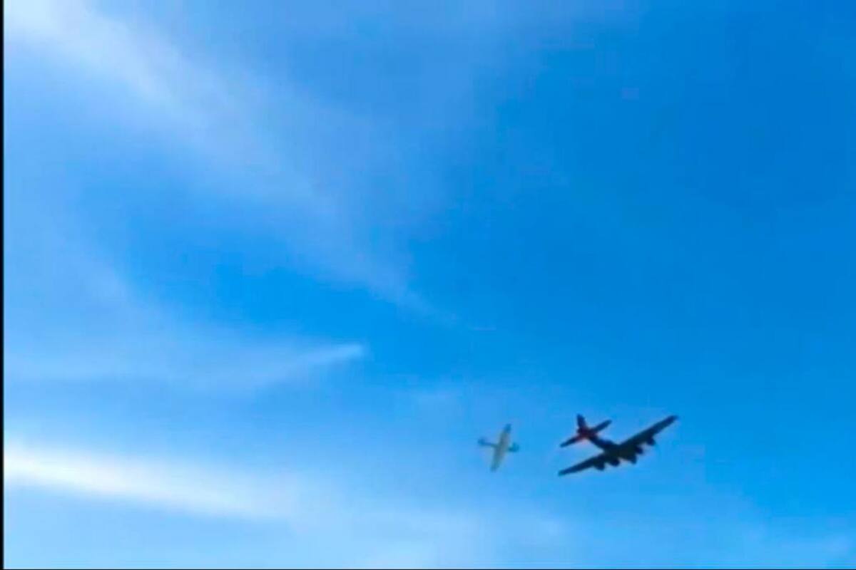 Video: impresionante choque de dos aviones habría dejado seis muertos