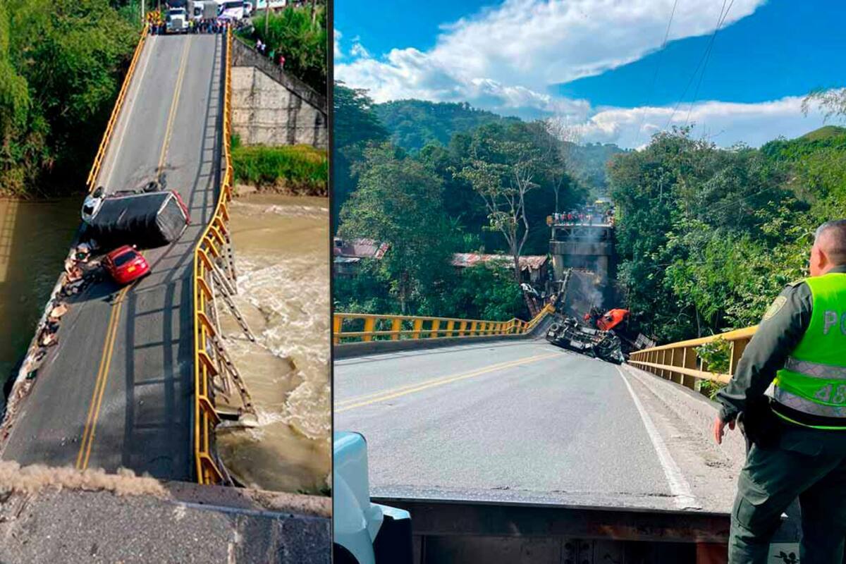 Se cayó puente cuando iban pasando autos y ‘mulas’: hay 2 policías muertos