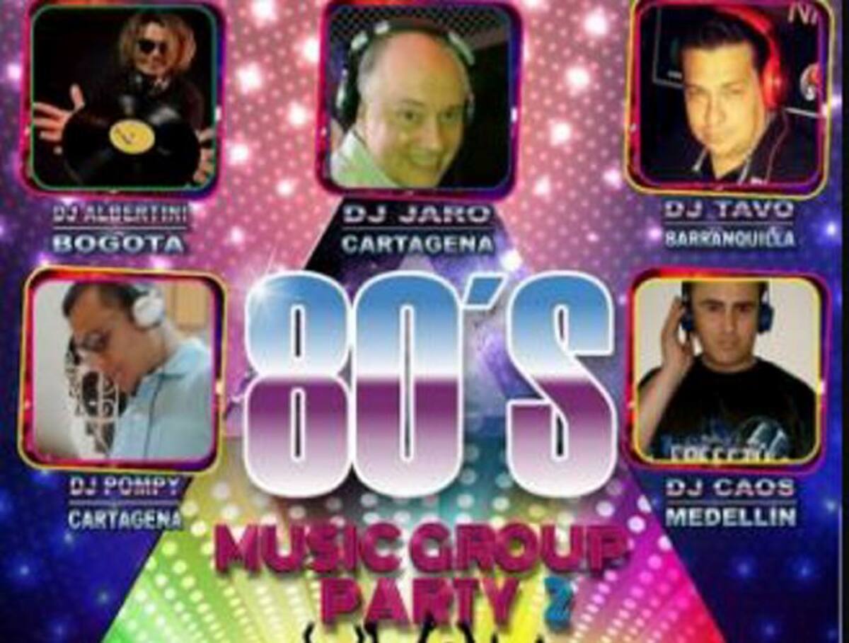 La fiesta contará con la participación de varios djs nacionales como Dj Tavo (Barranquilla), Dj Caos (Medellín), Dj Albertini (Bogotá) y la cuota por Cartagena Dj Jaro Pitro y Dj Pompy, expertos en la música de los 80’s. CORTESÍA.
