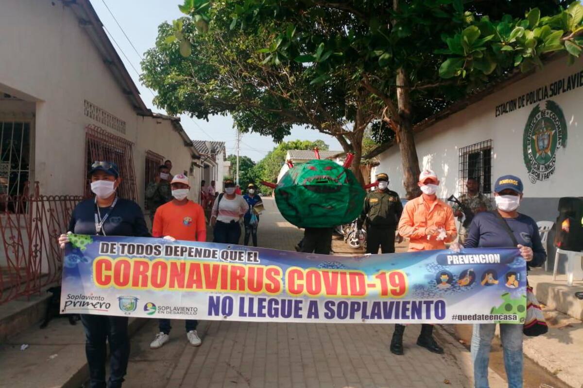 En Soplaviento hacen dramatizado para enseñar cómo evitar el coronavirus