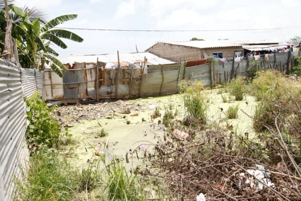 Un lote convertido en poza tiene desesperados a habitantes de tres barrios en Santa Rosa de Lima. Aroldo Mestre/ El Universal