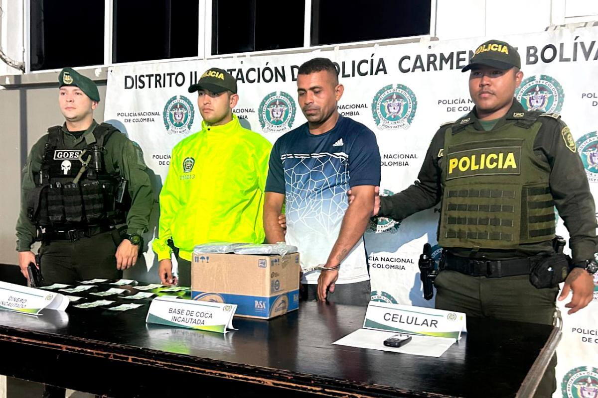 Con 5 millones de pesos en cocaína capturan a ‘Diludino’ cerca a colegio