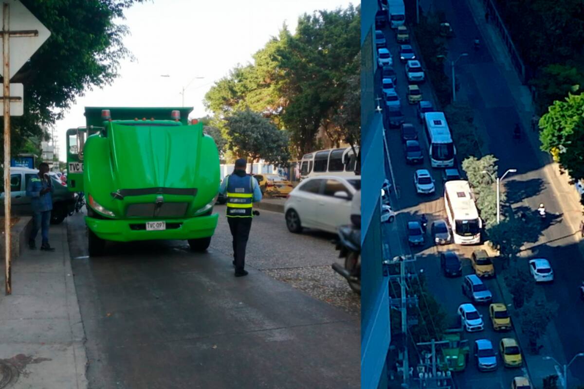 Ciudadanos reportan tremendo trancón en la entrada de Bocagrande