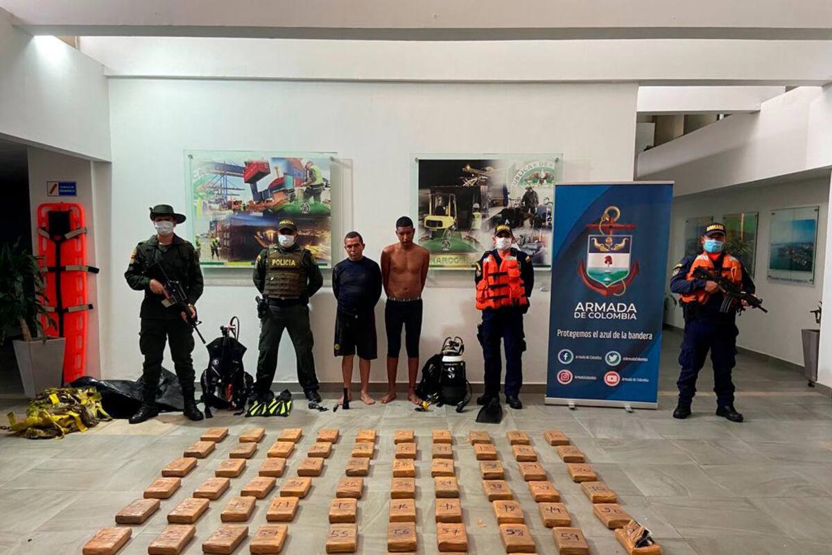 Armada decomisa 180 kilos de cocaína en dos operativos, en Cartagena