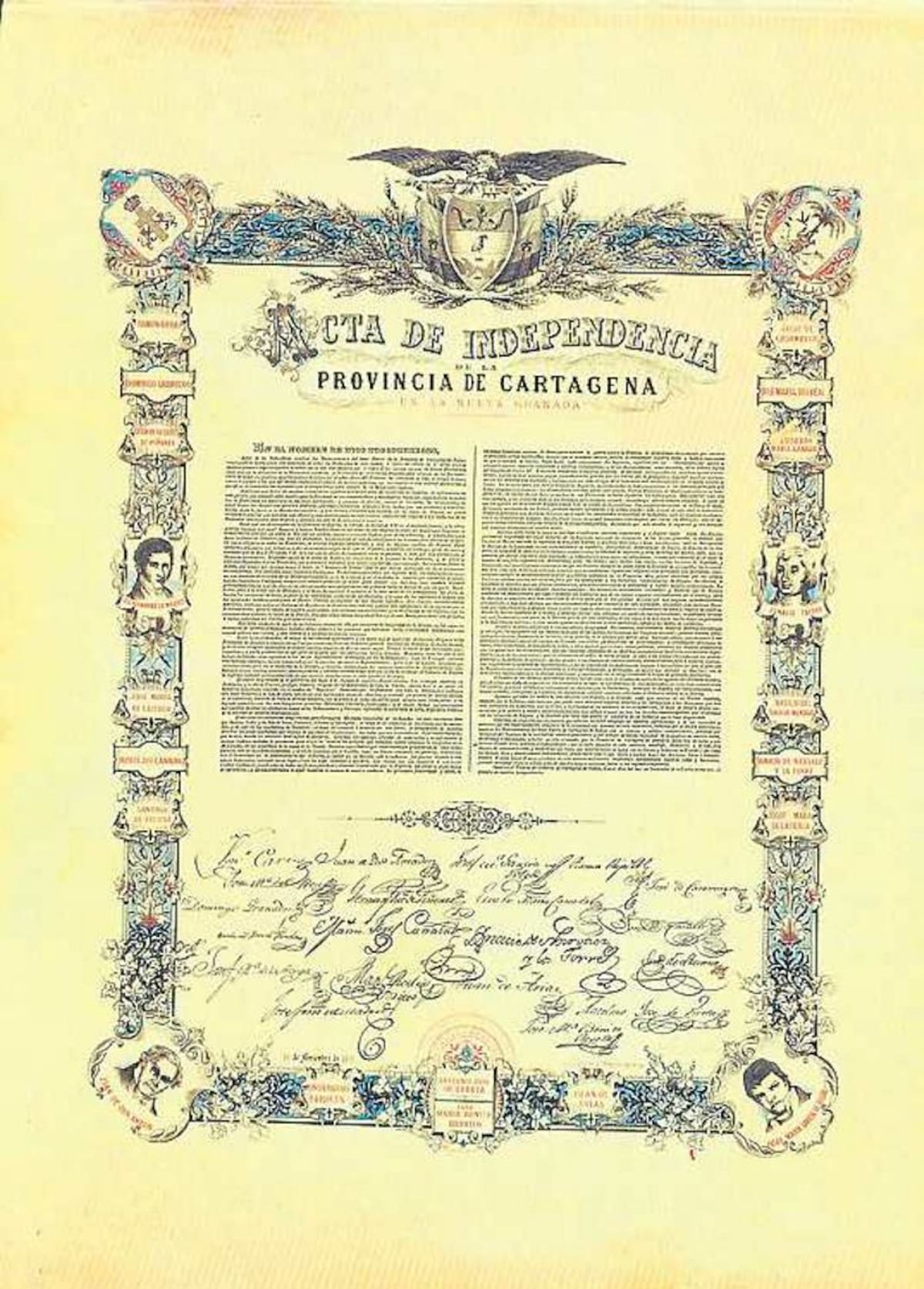 Acta de Independencia de Cartagena, 1811. Cortesía
