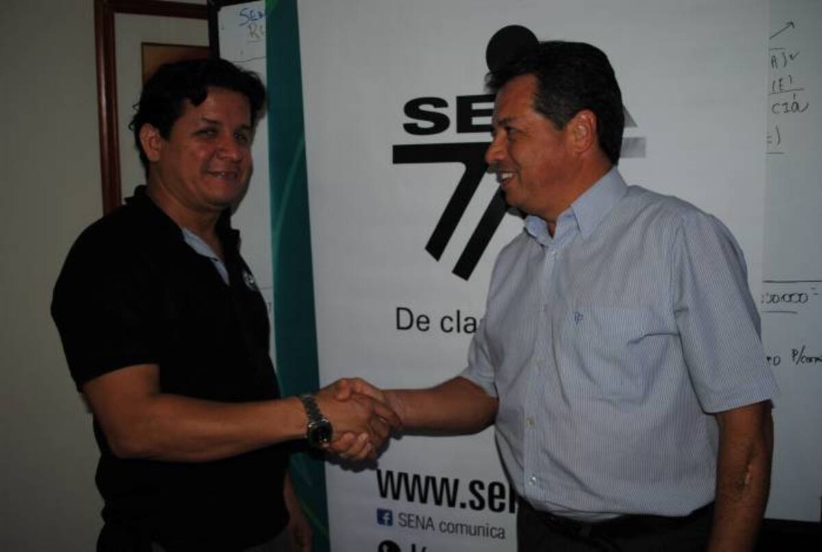 Jaime Torrado Casadiegos, Director del Sena en Bolívar y Johon Gutiérrez Jaraba, Rector de la UAN. CORTESÍA