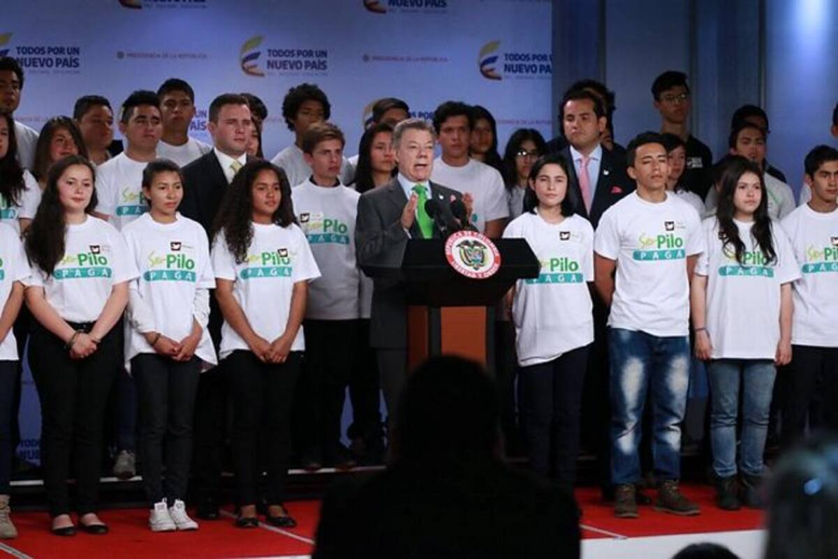 El presidente Juan Manuel Santos planteó elevar a política de Estado el programa ‘Ser Pilo Paga’. Colprensa