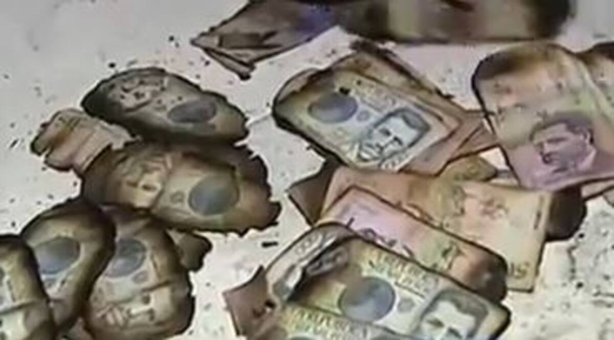 Estos fueron algunos de los billetes que se quemaron. CARACOL TELEVISIÓN