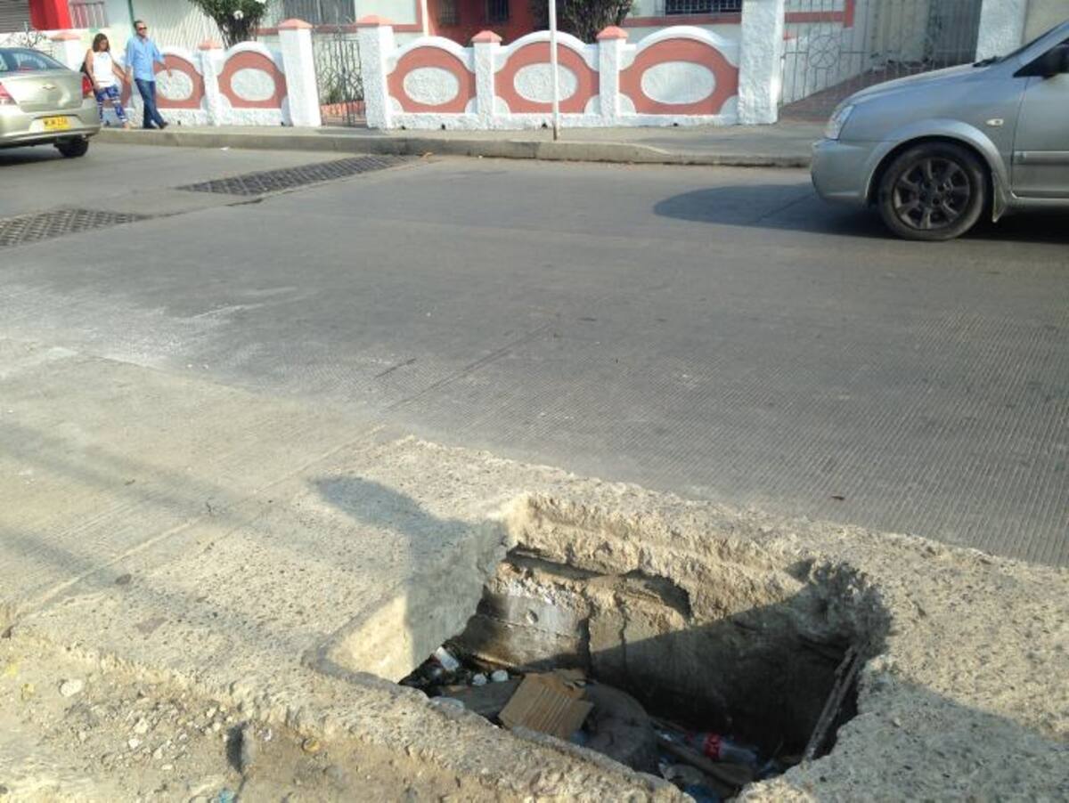Hueco en la subida de La Popa. EL UNIVERSAL