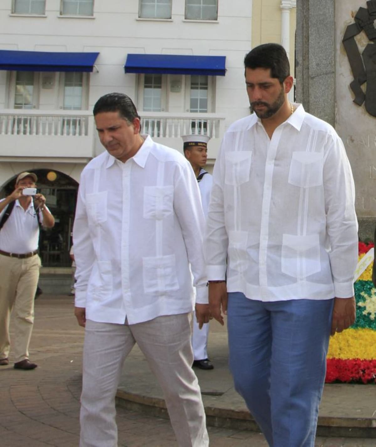 Juan Carlos Gossaín, gobernador de Bolívar, y Dionisio Vélez,alcalde de Cartagena. Archivo.