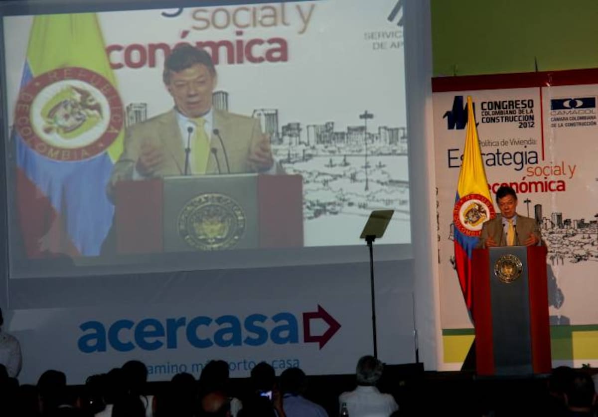 El Presidente Santos clausuró anoche, en el Centro de Convenciones, el Congreso Colombiano de la Construcción que organizó Camacol, en sus 55 años. KAILLINE GIRALDO - EL UNIVERSAL