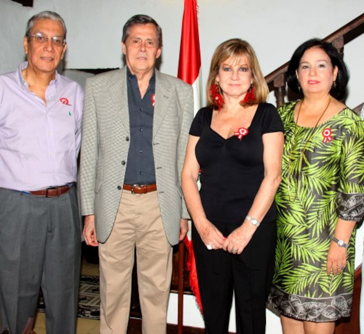 Jorge Dávila Pestana, cónsul del Perú; Jorge Voto-Bernales, embajador del Perú en Colombia; Soledad Larrain de Voto-Bernales y Linda Porto de Dávila Pestana. FOTOS: MARUJA PARRA/EL UNIVERSAL/